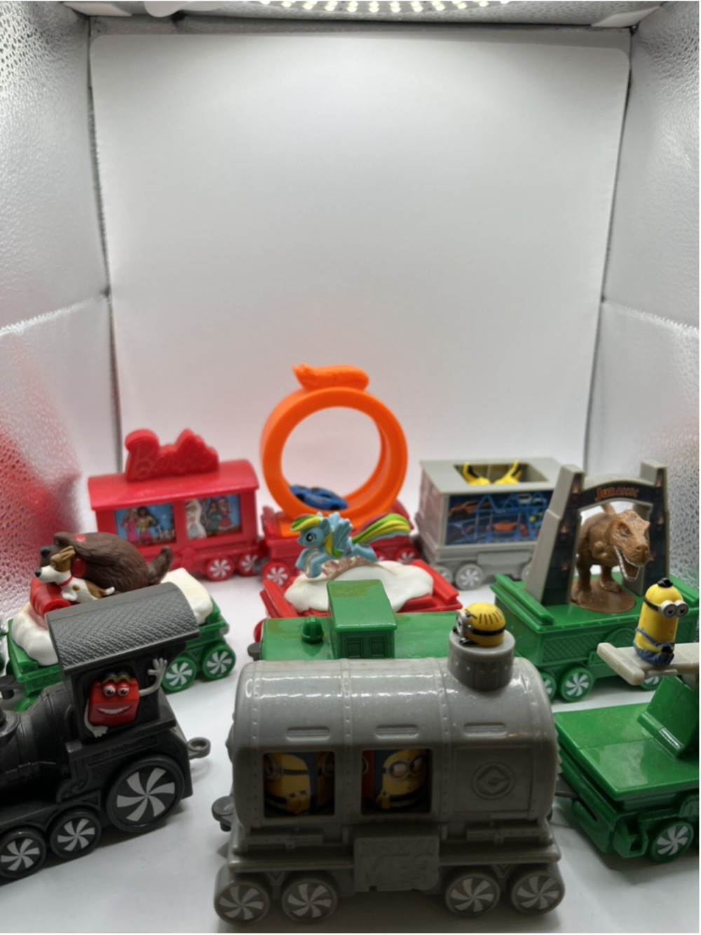 McDonald's 2017 Holiday Express Christmas Train Barbie Minions Ponies Lot of 11